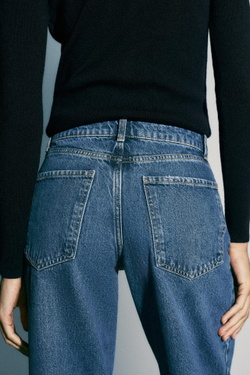 ZARA ДЖИНСЫ Z1975 BARREL С ВЫСОКОЙ ПОСАДКОЙ, ИНДИГО