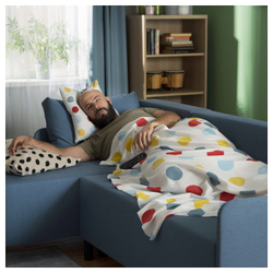 IKEA BRUKSVARA  (ИКЕА БРУКСВАРА)  -  Плед - многоцветный/узор в горошек 120х160 см