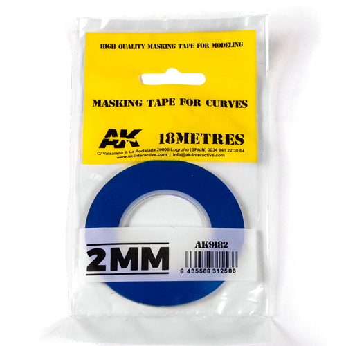 Маскировочная лента для моделизма, гибкая. Ширина 2мм - AK Interactive Masking Tape for Curves 2mm