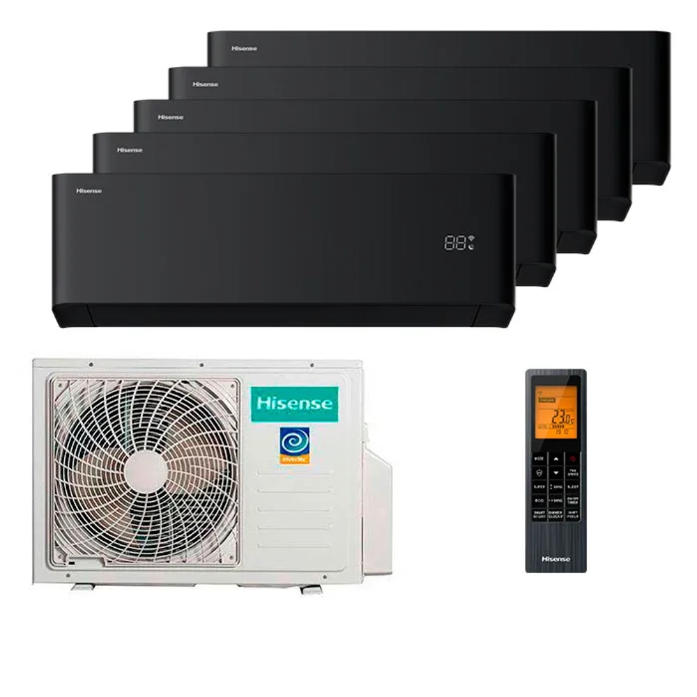 Мульти сплит-система Hisense на 5 комнаты (25+25+25+25+25 кв.м.) VIBE PRO CARBON