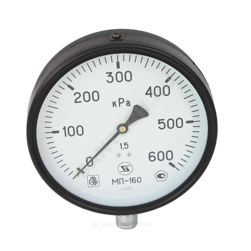 Манометр МП-160 радиальный Дк160мм 0-600 кПа кл.1,5 М20х1,5 ЗАВОД ТЕПЛОТЕХНИЧЕСКИХ ПРИБОРОВ