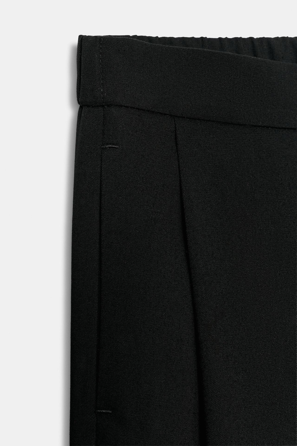 ZARA БРЮКИ BARREL СО СКЛАДКАМИ, ЧЕРНЫЙ