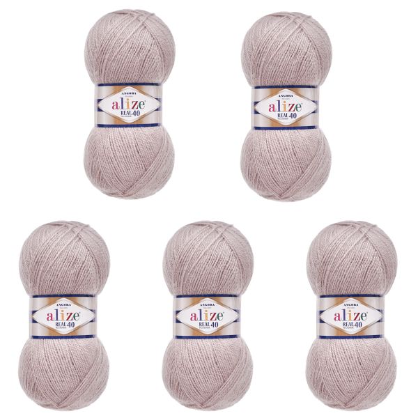 Пряжа Alize (Ализе) Angora Real 40 / уп.5 мот. по 100 г, 430м, 541 бежевый A