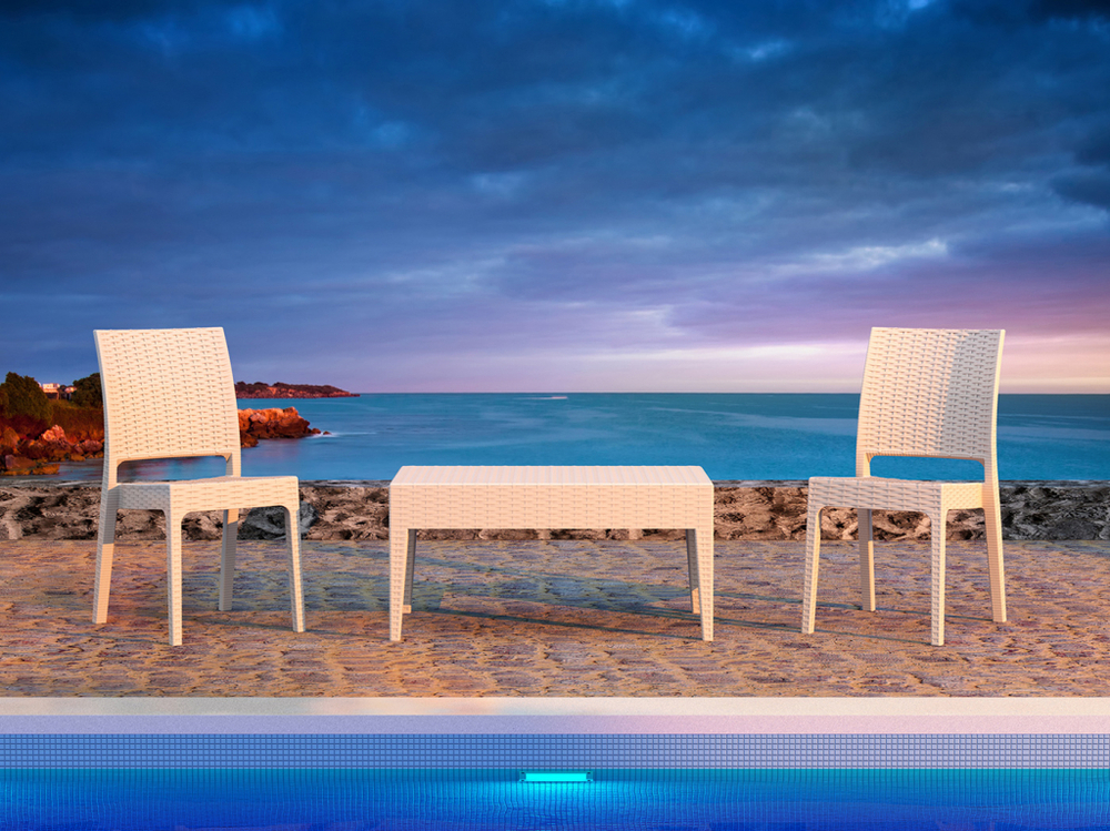 Стул пластиковый плетеный Siesta Contract Florida, белый