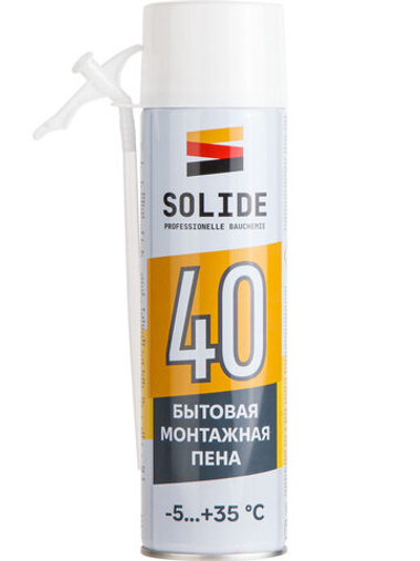 Пена монтажная бытовая всесезонная SOLIDE Foam 40 (500мл)