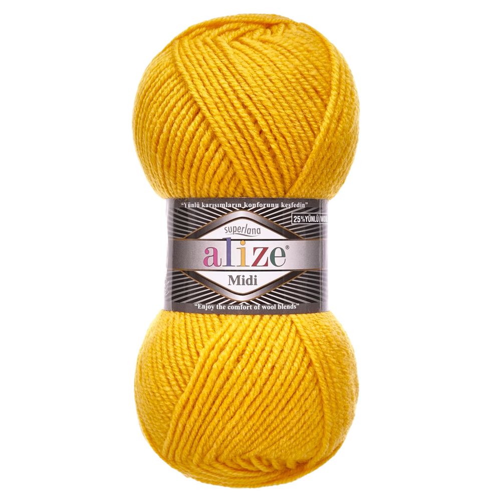 Пряжа Alize (Ализе) Superlana Midi / уп.5 мот. по 100 г, 170м, 488 цыпленок А