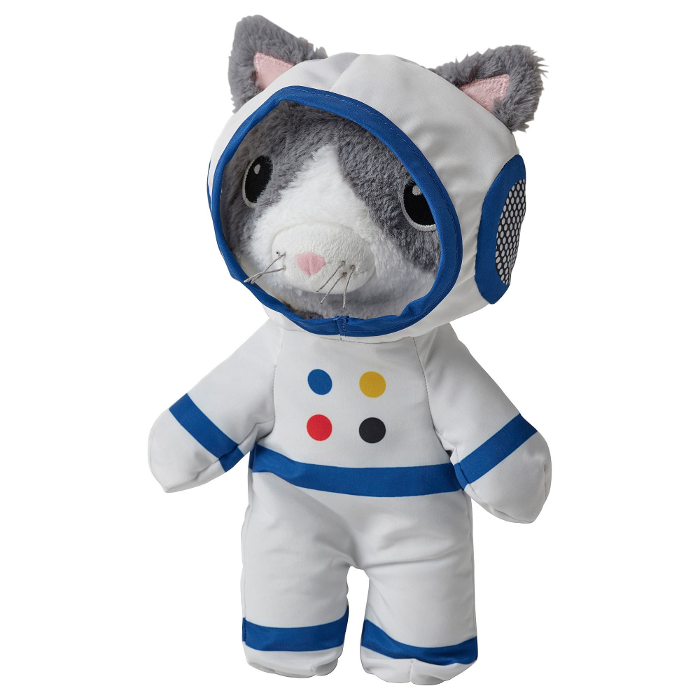 Мягкая игрушка IKEA AFTONSPARV (АФТОНСПАРВ), Кот космонавт, 28 см