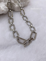Цепь серебристая со стразами (~купон 87-90см)