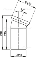 Колено для унитаза Alcadrain 22° (A90-22)
