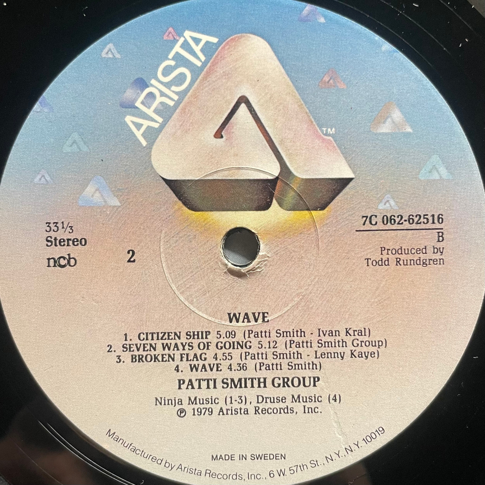 Patti Smith Group ‎– Wave (Швеция 1979г.)
