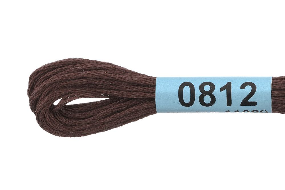 Мулине Gamma 100% хлопок, цв.0812 т.коричнев., 24 мотка по 8 метров
