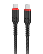 Usb Кабель-зарядка Type-C на Type-C Hoco X59 3A 60W 3м в тканевой оплетке черный