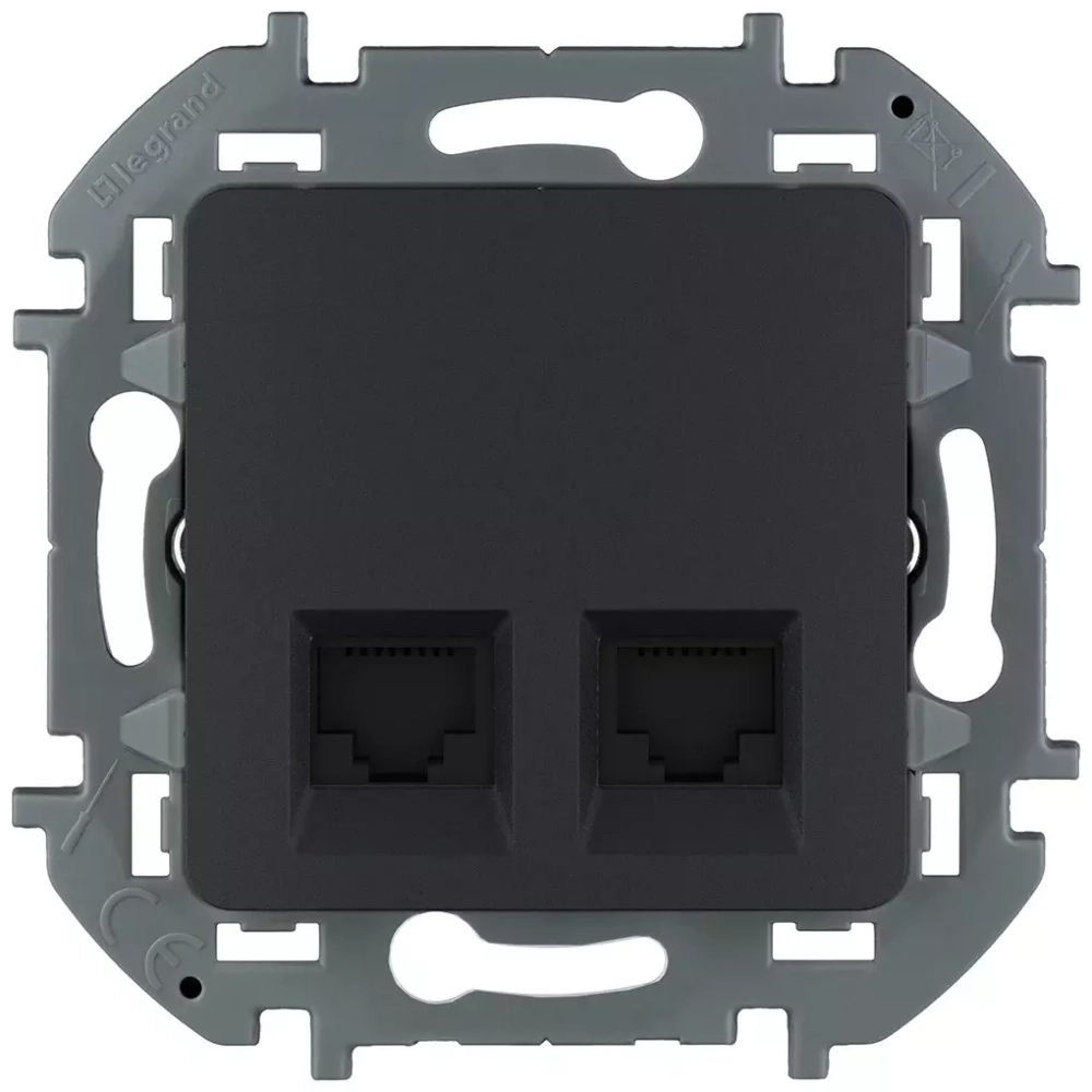 INSPIRIA Розетка 2хRJ45 6 UTP антрацит 673843