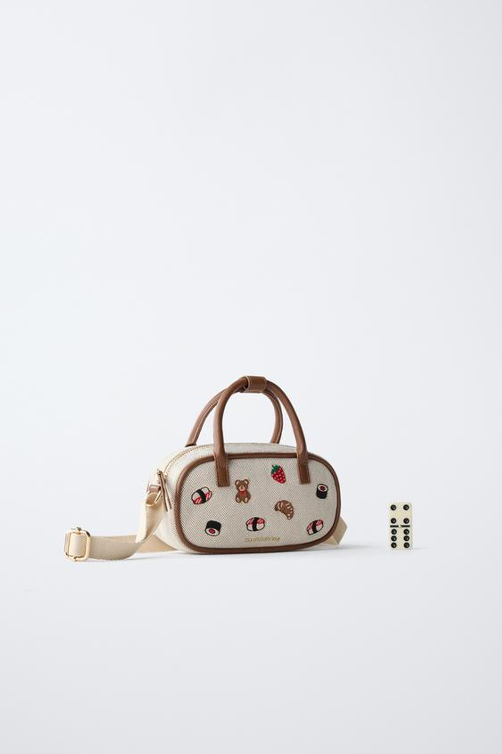 ZARA СУМКА С ВЫШИВКОЙ, КОРИЧНЕВЫЙ