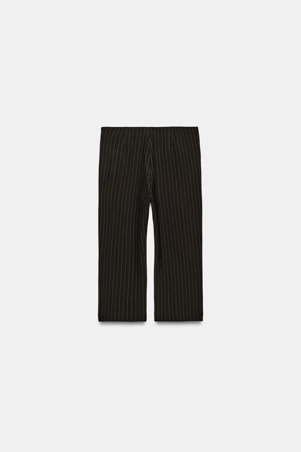 ZARA БРЮКИ КАПРИ В ПОЛОСКУ, КОРИЧНЕВЫЙ/ЭКРЮ