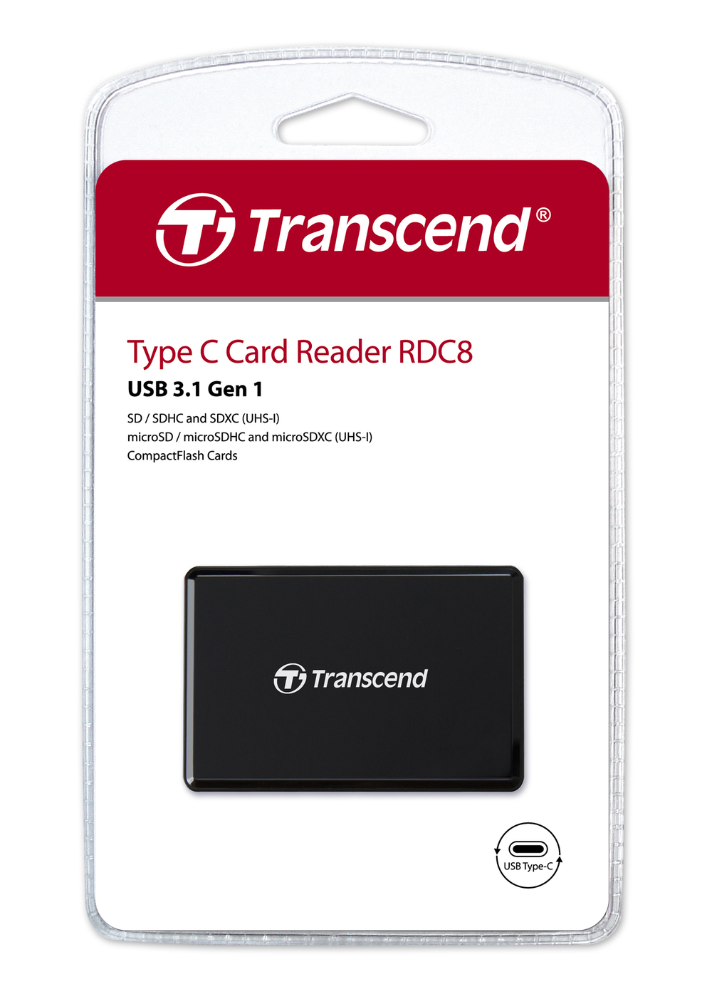 Картридер Transcend TS-RDC8K2 MicroSD/SD/CF USB 3.2 Gen 1 Type-C
