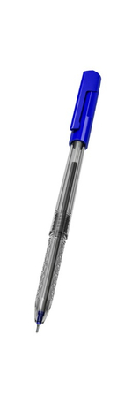 Ручка шариковая Deli Arrow 0.5мм прозрачный корпус, синяя EQ00830