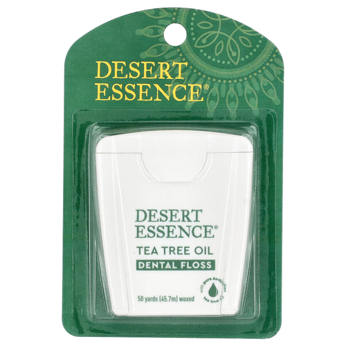 Desert Essence, Зубная нить с маслом чайного дерева, вощеная, 45,7 м (50 ярдов)