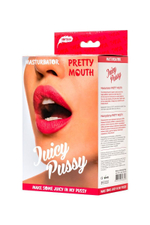 Телесный двусторонний мастурбатор Pretty Mouth - ротик и вагина (Цвет: телесный)