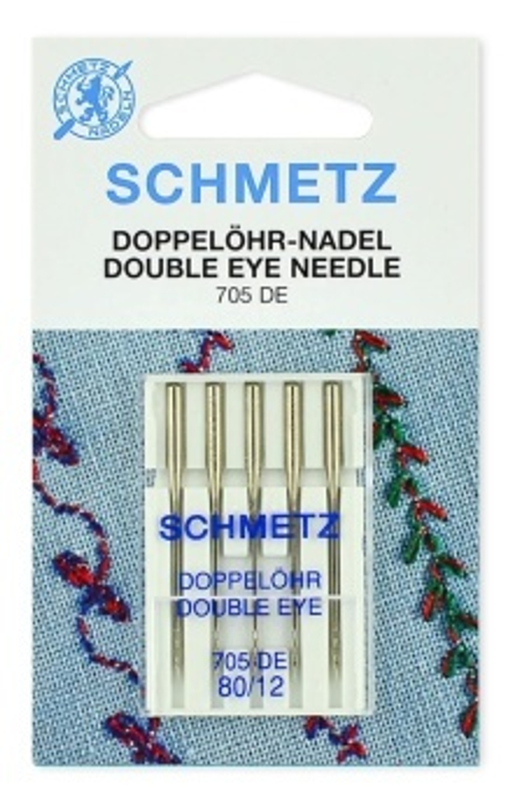 Иглы 35 Schmetz с двумя ушками для декоративных работ 705 DE №80 5 шт