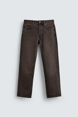 ZARA ДЖИНСЫ STRAIGHT FIT REGULAR, КОРИЧНЕВЫЙ