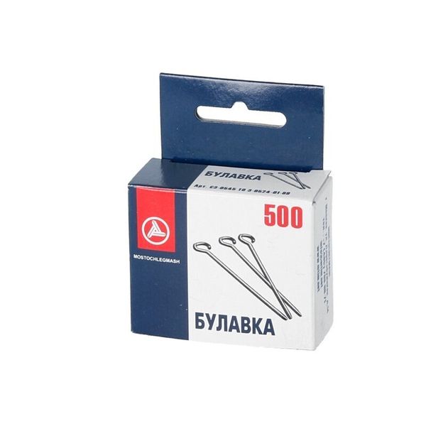 Булавки портновские 30 мм, (1-30), 500 шт, сталь, никель, Gamma