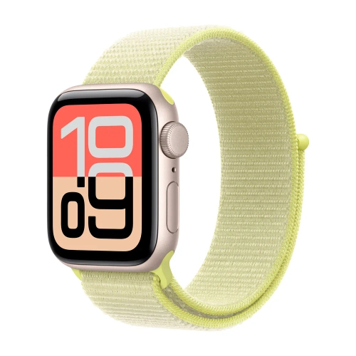 Умные часы Apple Watch SE 3 (2025) GPS, 40mm, Starlight Aluminium Case with Neon Yellow Sport Loop