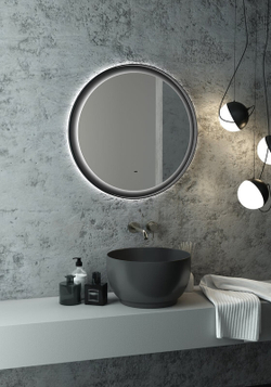 Зеркало "Planet Black Led" D 700 с бесконтактным сенсором