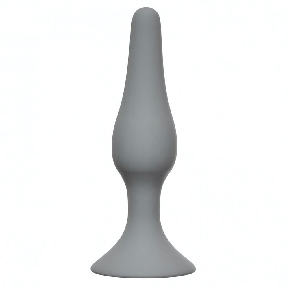 Средняя анальная пробка на присоске Slim Anal Plug Medium (11,5 см , серый) (Цвет: серый)