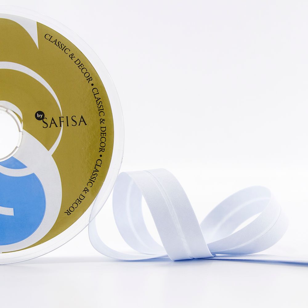 Косая бейка хлопок/полиэстер 20 мм / 25 метров, 51 бледно-голубой, Safisa (Spiral)