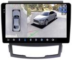 Магнитола для SsangYong Actyon 2 2011-2013 - FarCar BX159M-360 монитор 9.5" 2K QLED на Android 13, Быстрая, CarPlay, 4G SIM-слот, 4 камеры в комплекте