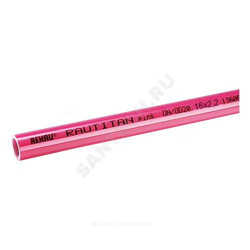 Труба PE-Xa/EVOH Дн 25х3,5 Ру10 Тмакс=95C L=6м RAUTITAN pink Rehau 11360621006
