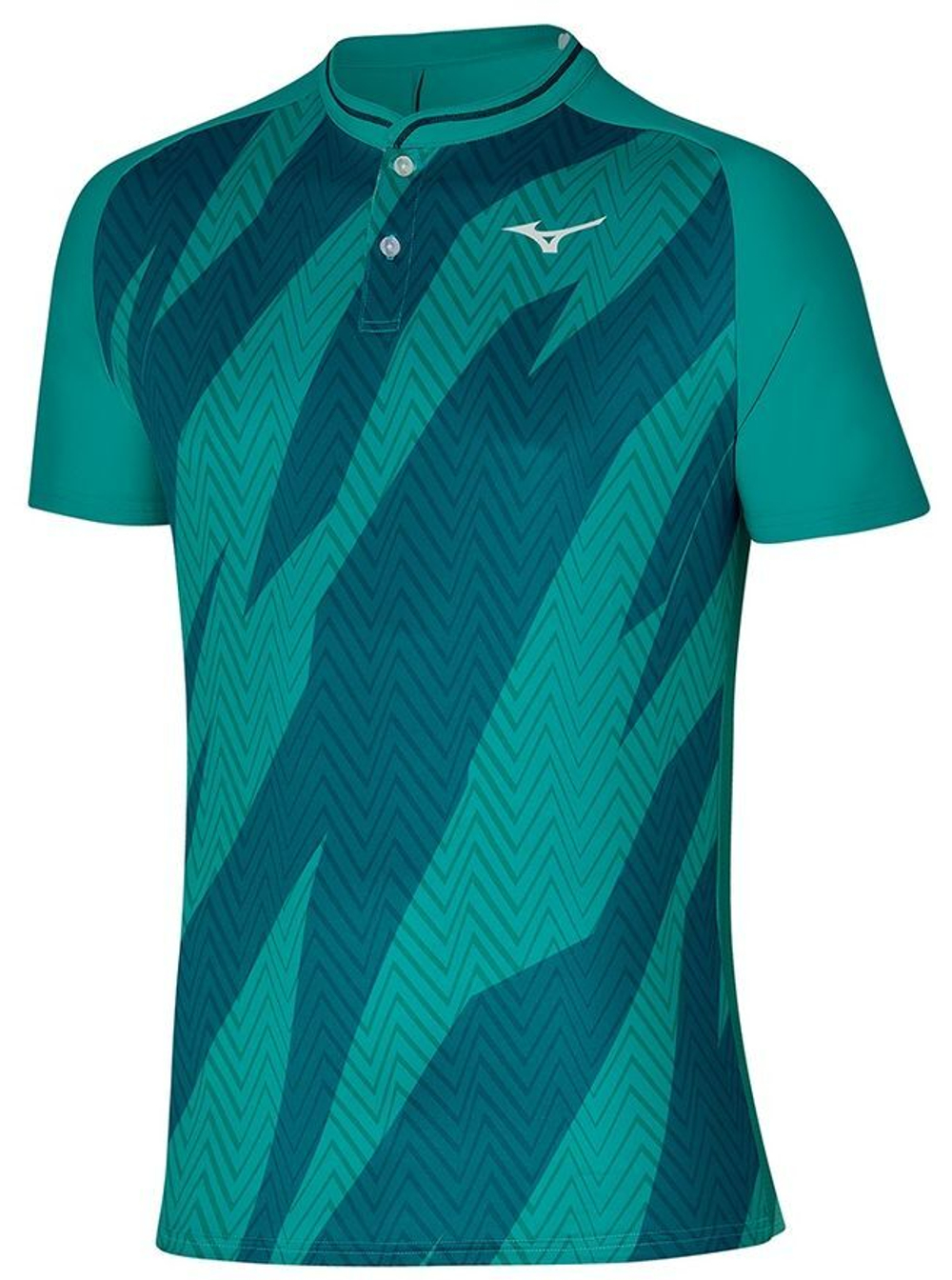 Мужское теннисное поло Mizuno Shadow Polo - Бирюзовый