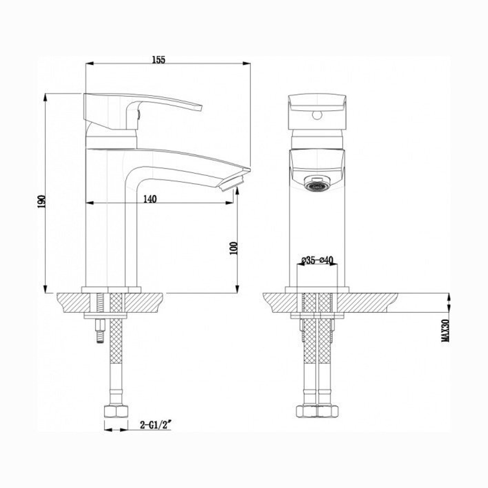 Смеситель Timo Lotta-Thermo 2601F chrome для раковины