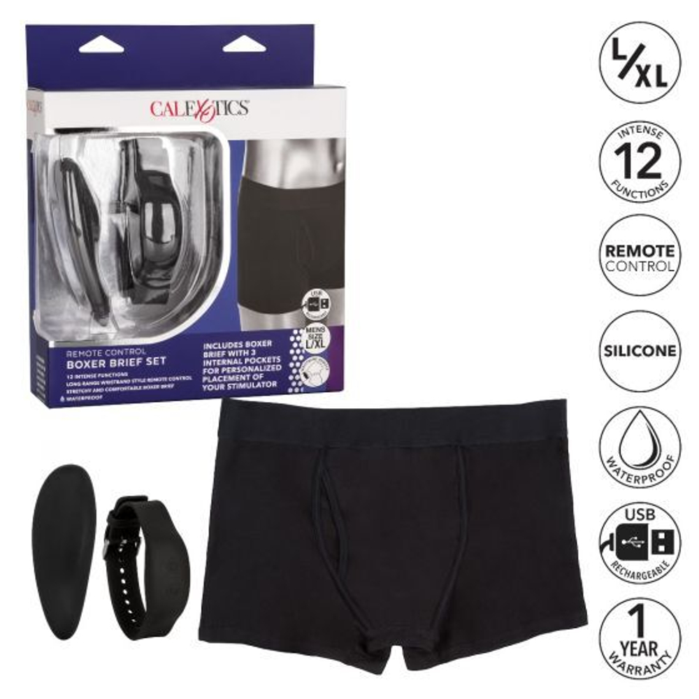 Трусы боксеры с вибромассажером Remote Control Panty Set L/XL