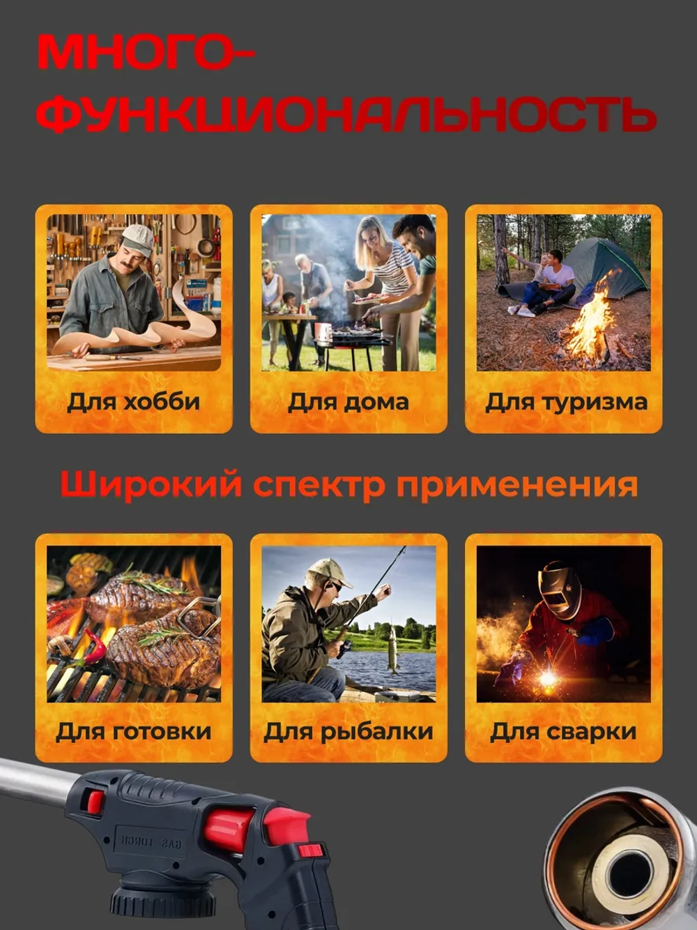 Насадка на газовый баллон, туристическая