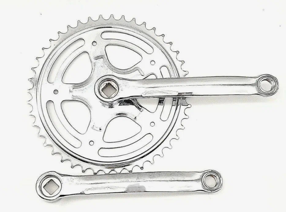 Шатуны-система TRIX, 1ск., 1/2"х1/8", 44 зуб., сталь, шатуны 170мм, резьба 9/16", под квадрат, хром