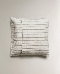 ZARA HOME ДЕТСКАЯ МУСЛИНОВАЯ НАВОЛОЧКА В ПОЛОСКУ, ЗЕЛЕНЫЙ