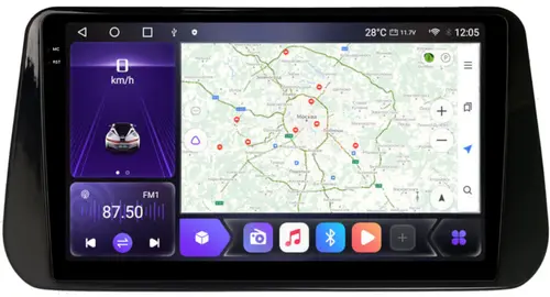 Магнитола для Hyundai Santa Fe 2020+ - Kuberg EW-1704 QLed+2K, Android 12, Быстрая, CarPlay, 4G SIM-слот
