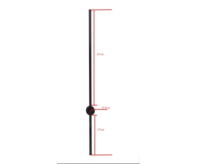 08423-100,19(3000K) Бра Локи черный h100 w10,5*6 Led 20W (3000K)