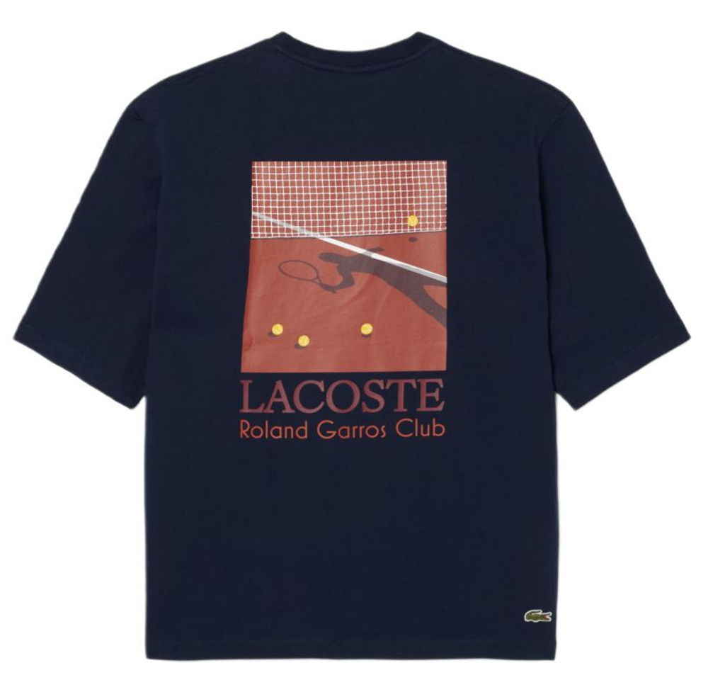 Теннисная футболка Lacoste Roland-Garros Edition Graphic - midnight blue
