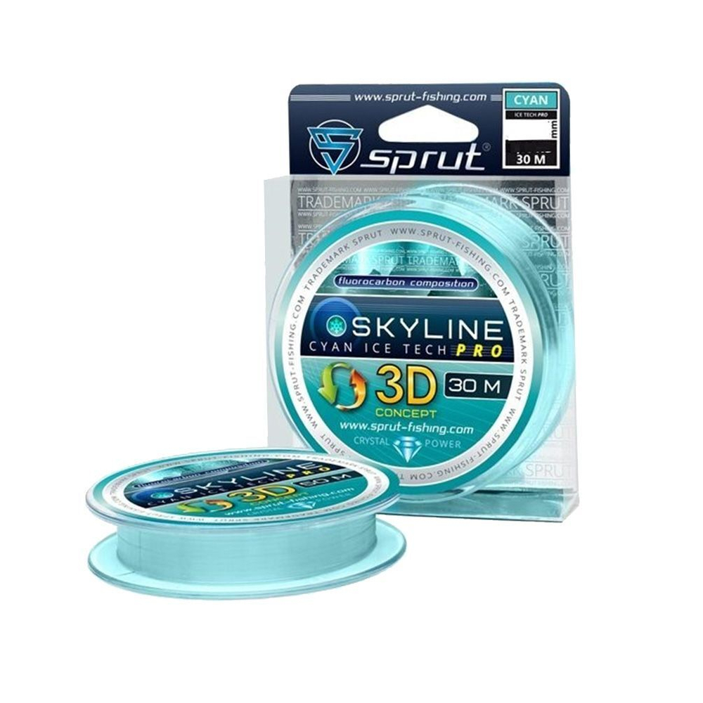 Леска для зимней рыбалки Sprut SKYLINE 3D IceTech PRO Oxide (0,305mm/30m), 1 штука