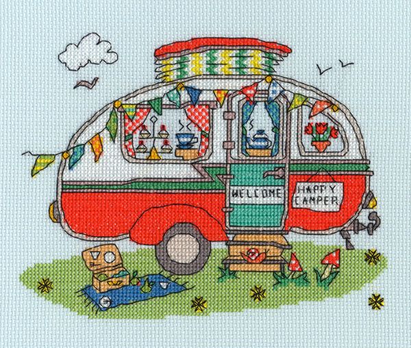 Набор для вышивания нитками Bothy Threads, Caravan (Фургон), 20х15 см