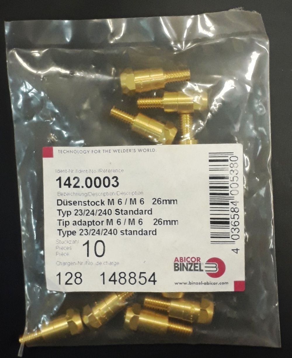 142.0003 Вставка сварочного наконечника М6/М6/26 Abicor Binzel