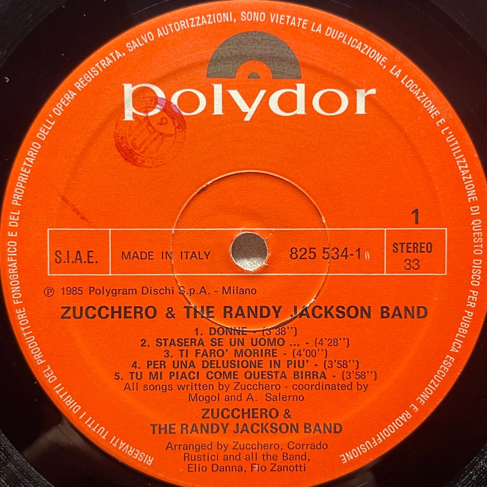 Zucchero & The Randy Jackson Band (Италия 1985г.)