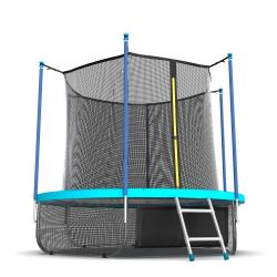 EVO JUMP Internal 8ft (Wave). Батут с внутренней сеткой и лестницей, диаметр 8ft (морская волна) + нижняя сеть