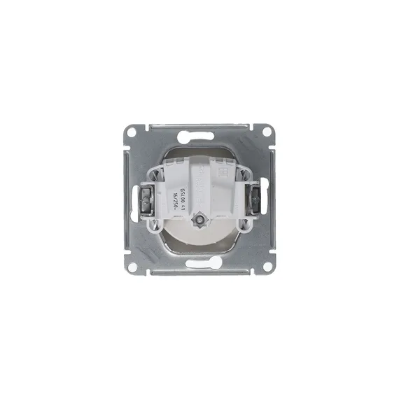 Розетка с заземлением без шторок Systeme Electric Glossa Платина GSL001243