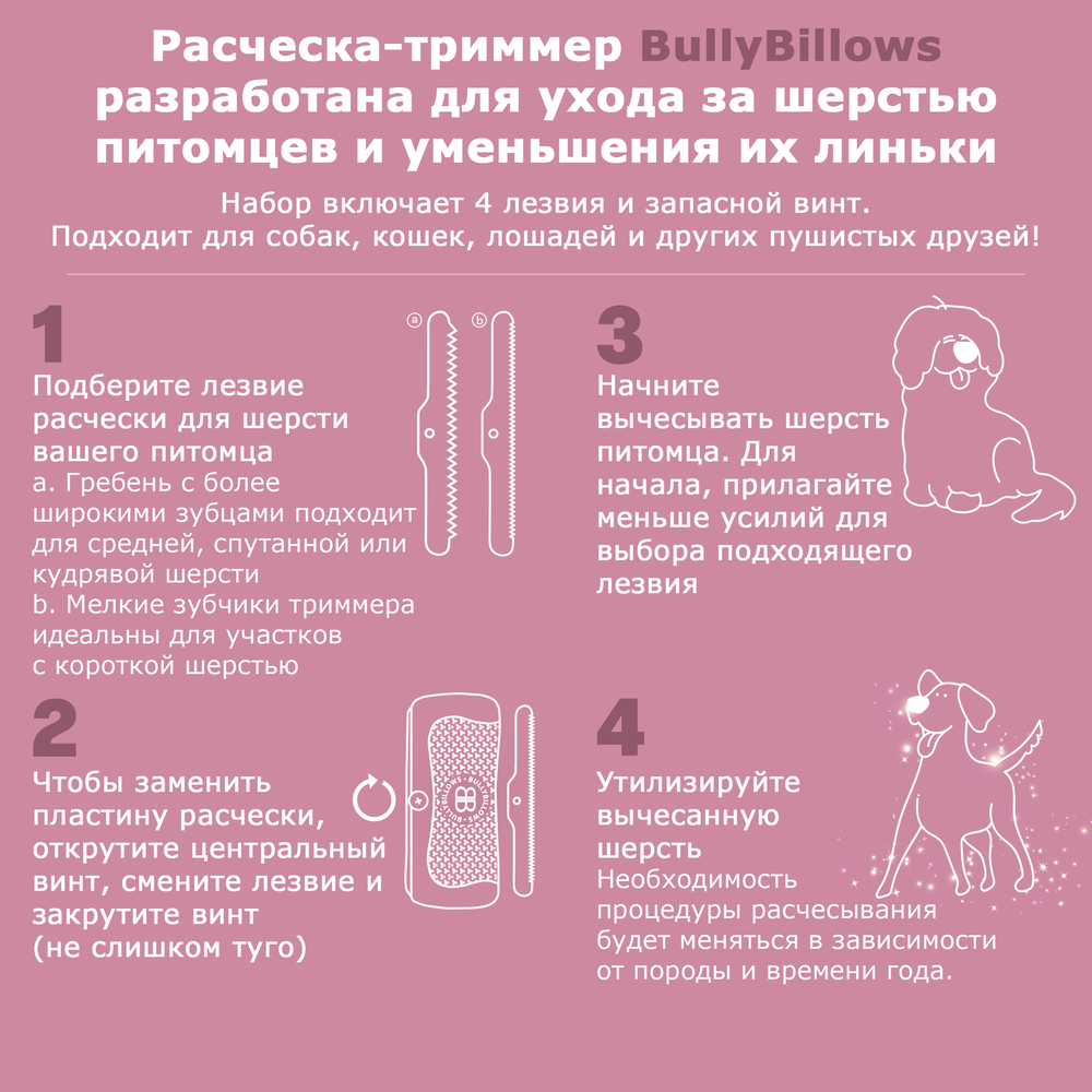 Расческа-дешеддер BullyBillows