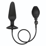 Черная расширяющаяся анальная пробка XL Silicone Inflatable Plug - 16 см. (Цвет: черный)