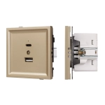 Механизм USB розетки SCT-TENDO-MUAC-SFPL-GD (5V, 3A, QC3) (Arlight, -)